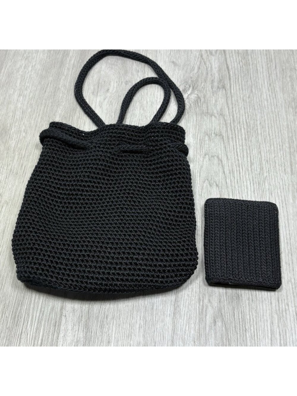 The Sak Black Purse w/ Wallet HOBO Crossbody Crochet